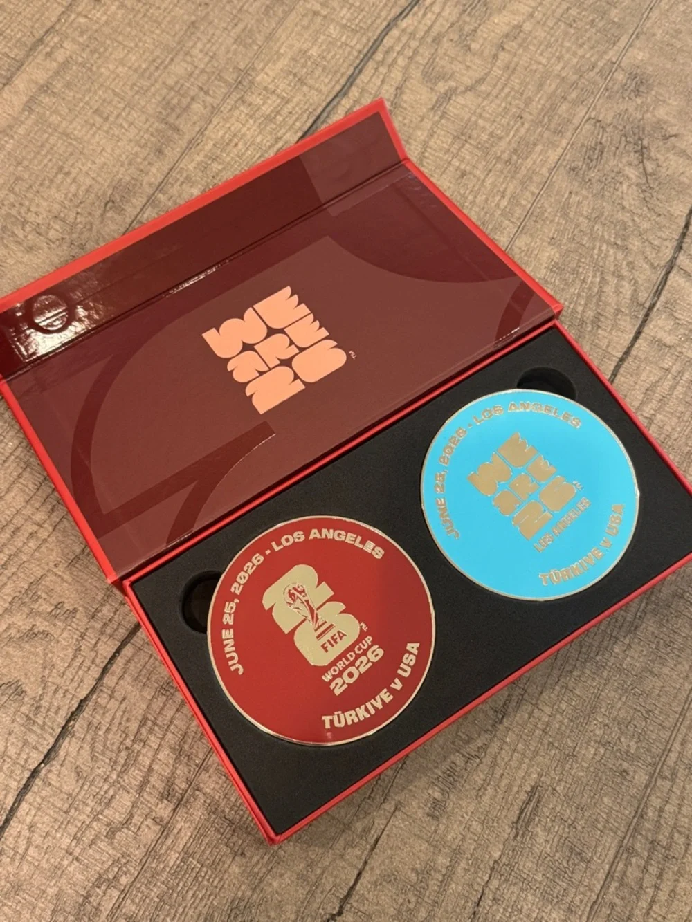 FIFA World Cup 2026 Collectible Coaster Set - 2 Red & 2 Blue (4 total) - Picture 1 of 3